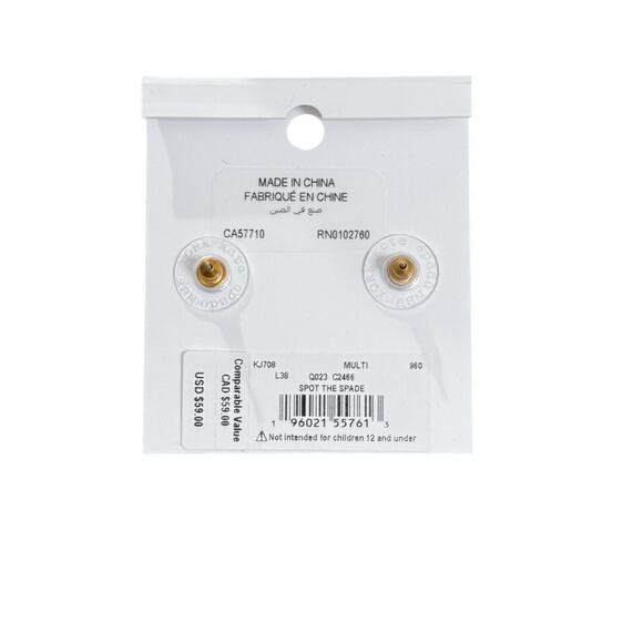 NWT! Kate Spade Spot The Spade Pave Halo Spade Studs in Multi Colors - Picture 5 of 5